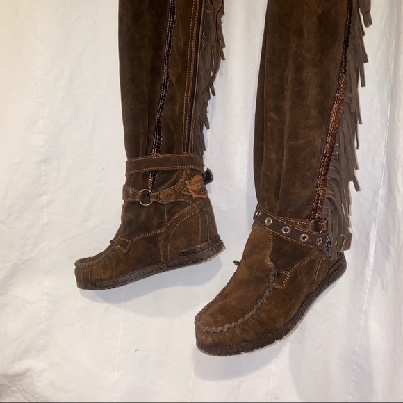 El Vaquero Crudelia Leather Wedge Moccasin Boot - Picture 6 of 9